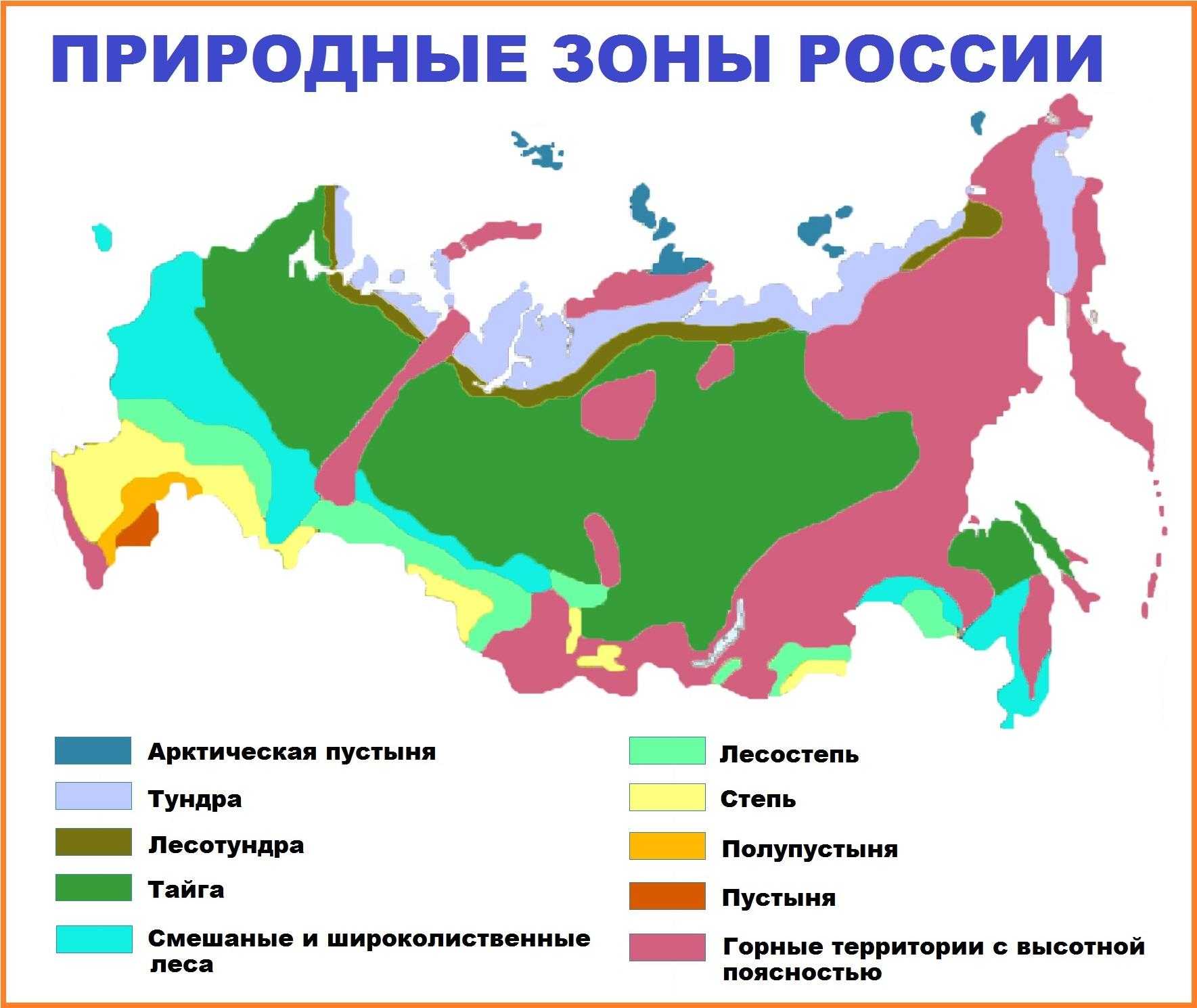 Природные зоны россии карта, таблица характеристик и описания особенностей степи