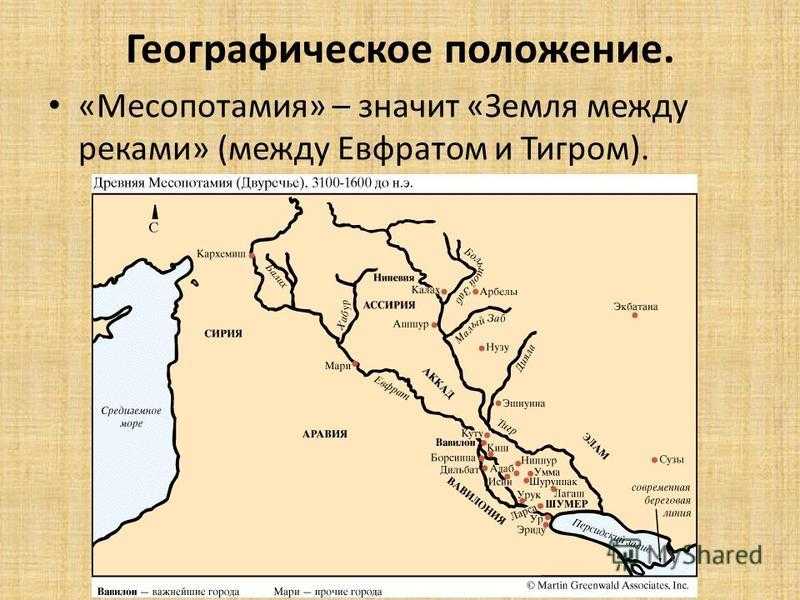 Современная политическая карта древнего междуречья