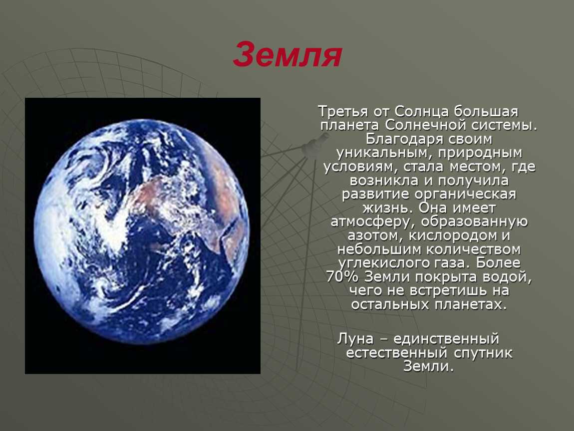 Земля планета солнечной системы презентация