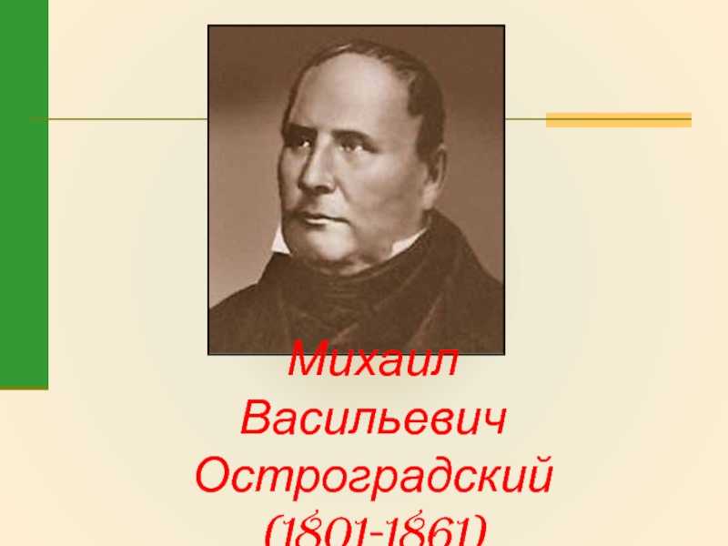 Остроград. М.В. Остроградский (1801-1861).