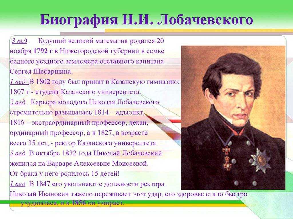 1191,николай лобачевский: биография