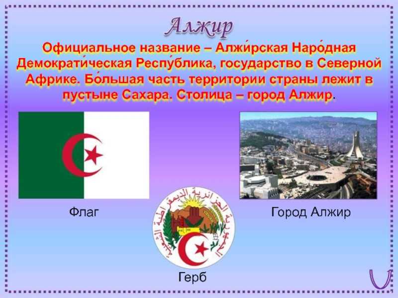 Алжир характеристика страны по плану