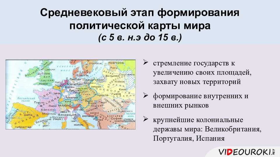 Изменения на политической карте европы. Средневековой период формирования политической карты.