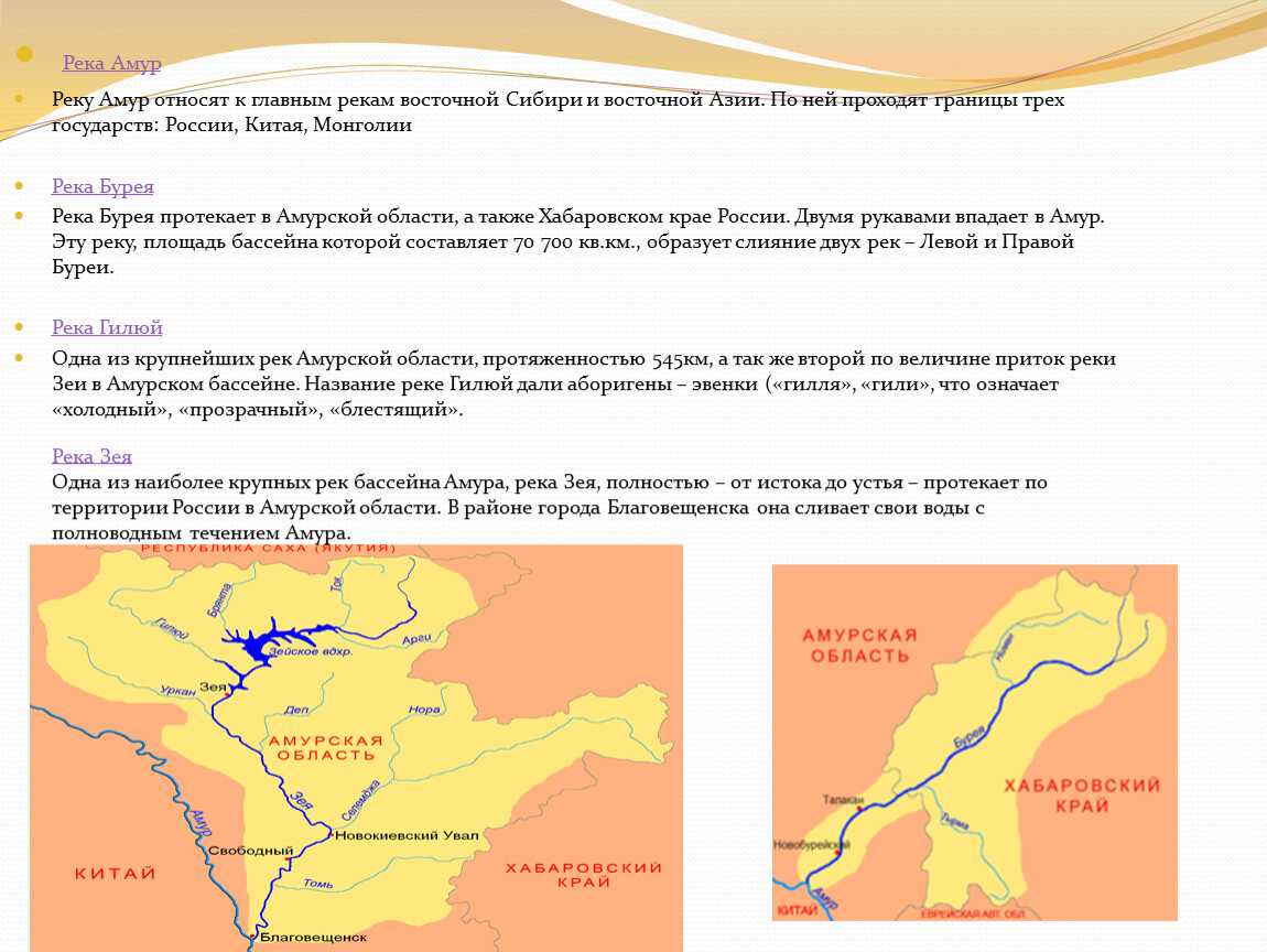 Реки амурской области описание