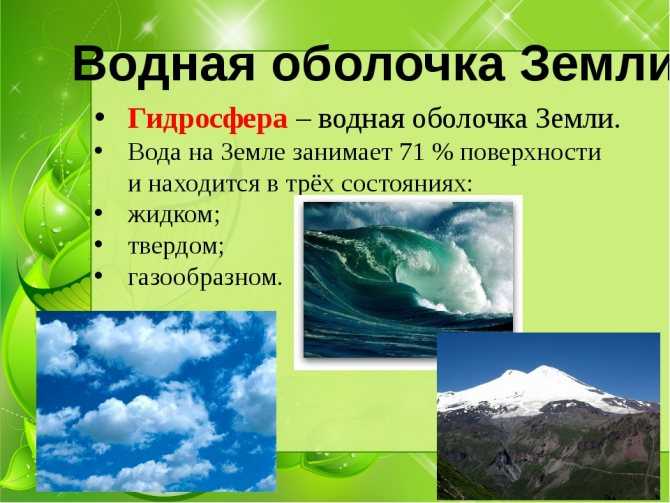 Составьте описание водной оболочки земли по плану