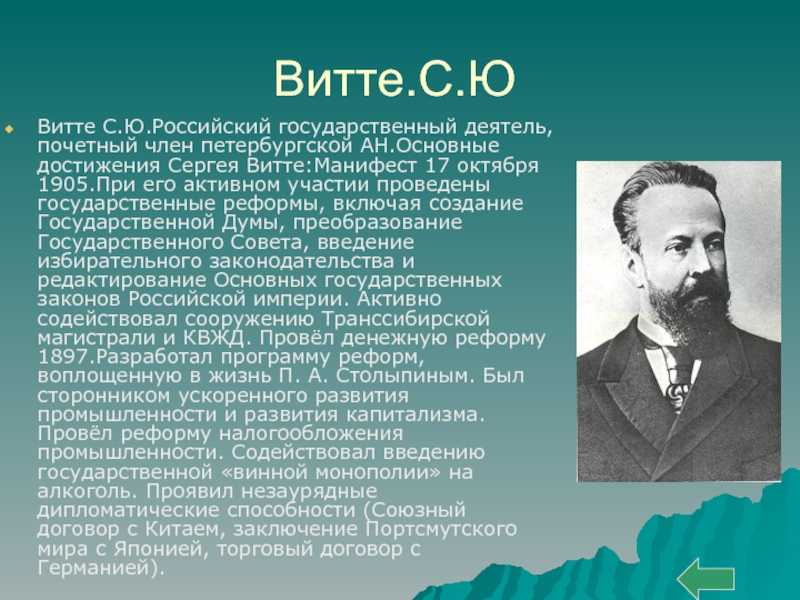 Краткая биография сергея витте