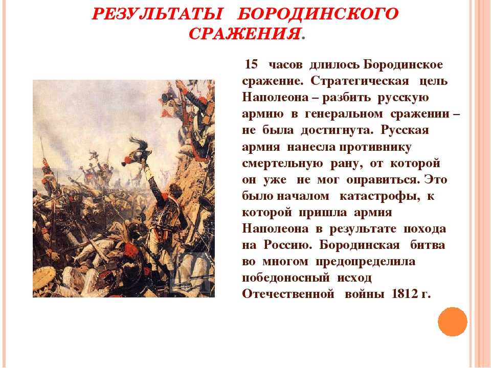 Презентация бородинская битва 1812 года 4 класс