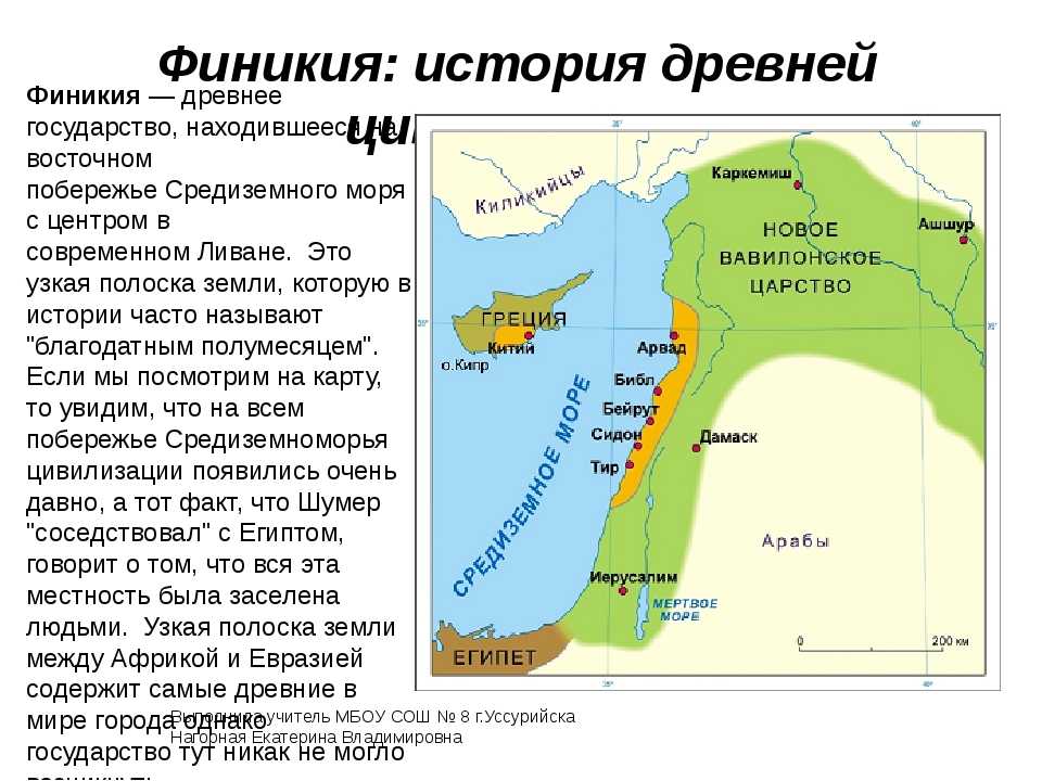 Финикия карта древнего мира