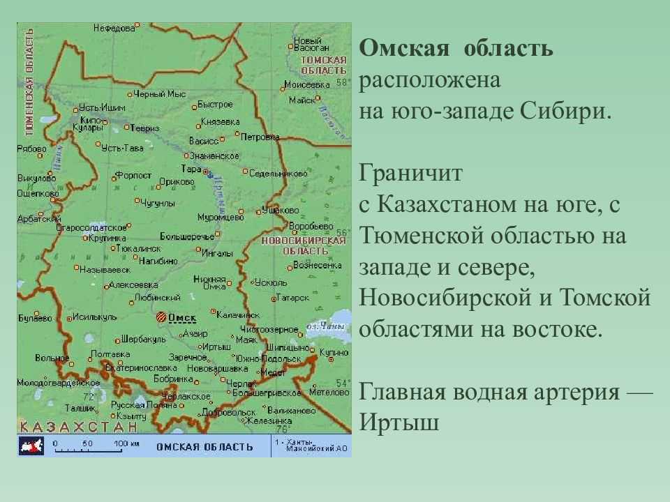 Омская область карта россии