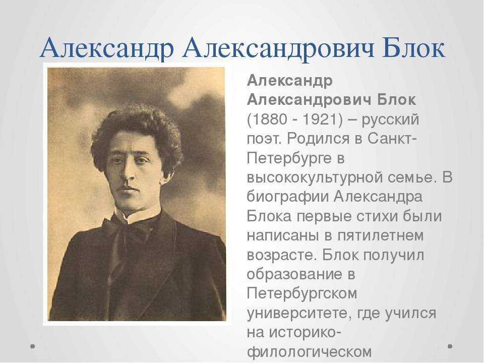 Когда родились поэты. Александрович Александрович блок.