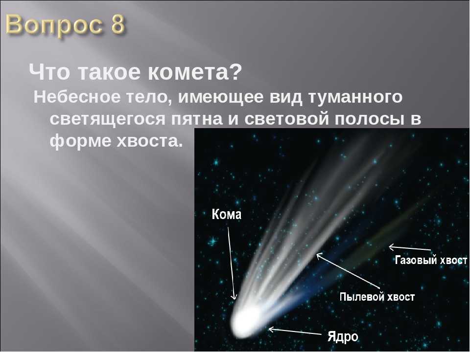Что такое комета её состав происхождение самые знаменитые кометы