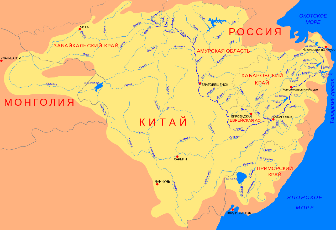 Бассейн реки Амур на карте. Бассейн реки Амур на карте России. Бассейн реки Амур. Амур местоположение