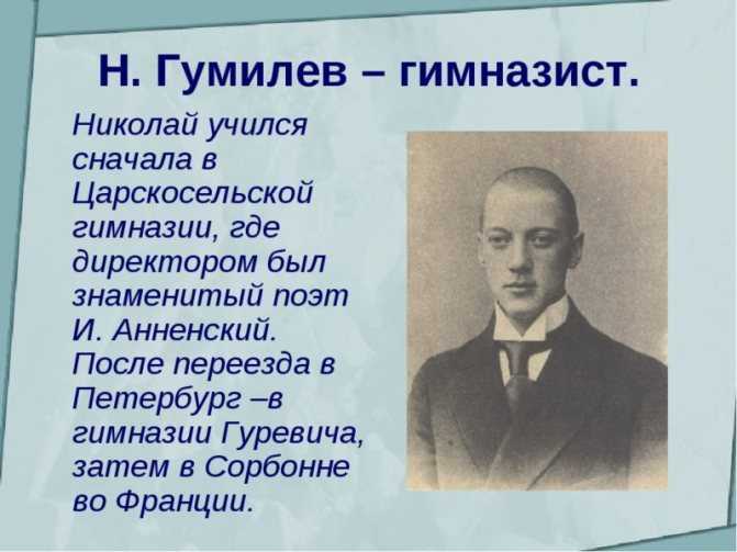 Николай гумилев биография и творчество презентация