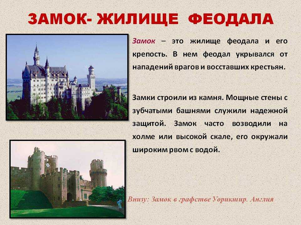 Замок феодала история 6 класс рисунок