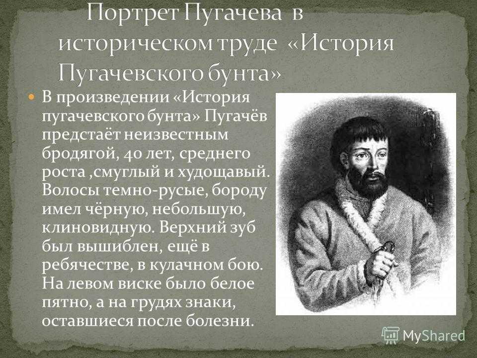 Краткое содержание пугачева пушкин. Портрет Пугачева в капитанской дочке.